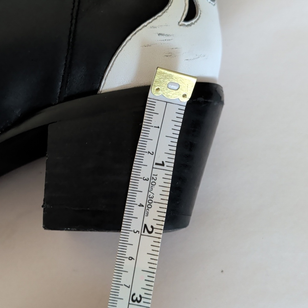 Black And White Tooney Jeffery Campbell Cowboy Booties Size 6 Western - Picture 9 of 13